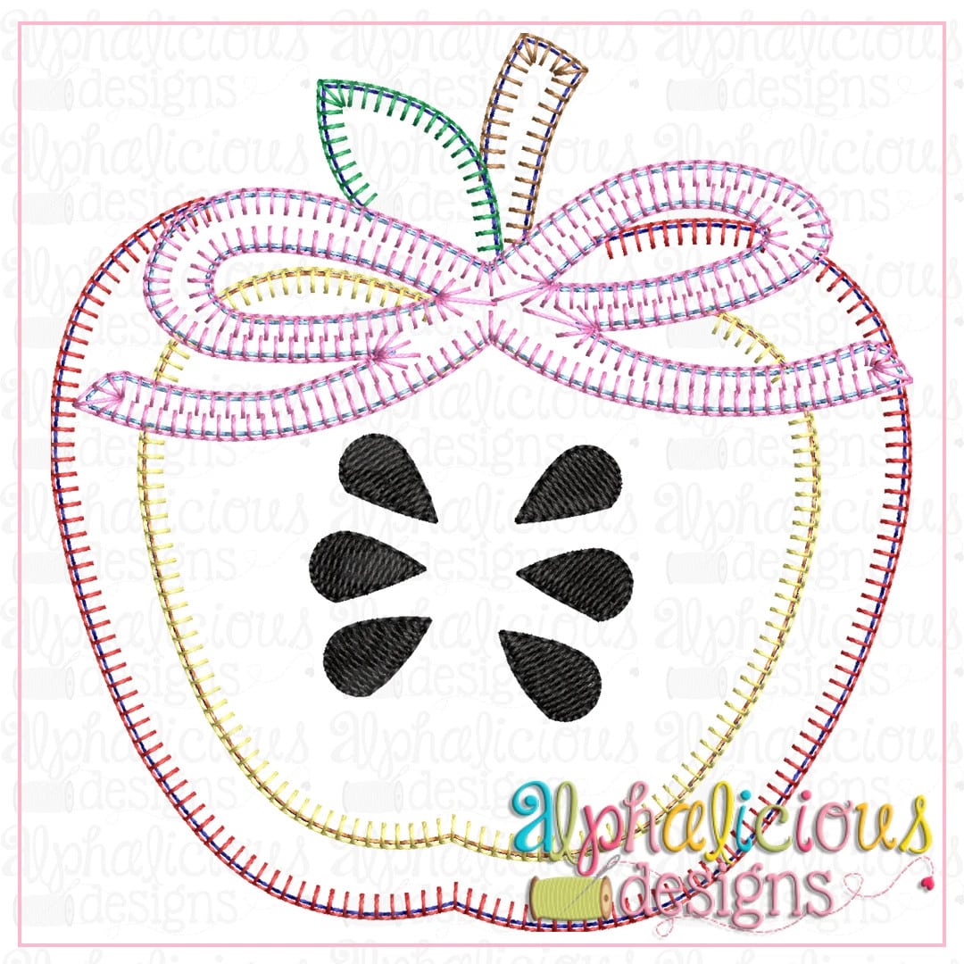 Apple Half with Bow-Blanket