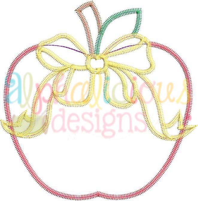 Apple with Bow-Zigzag