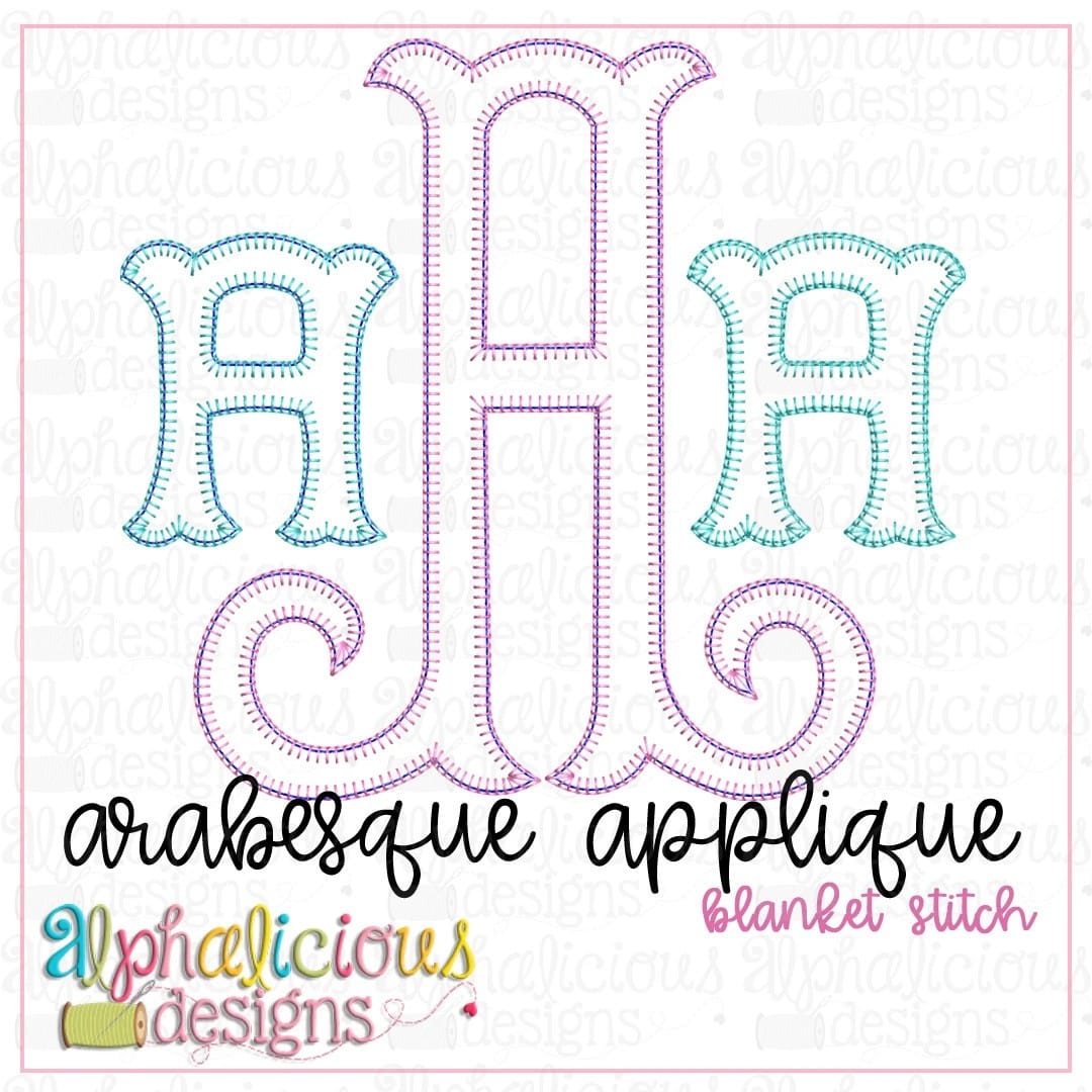 Arabesque Applique Monogram Font-Blanket