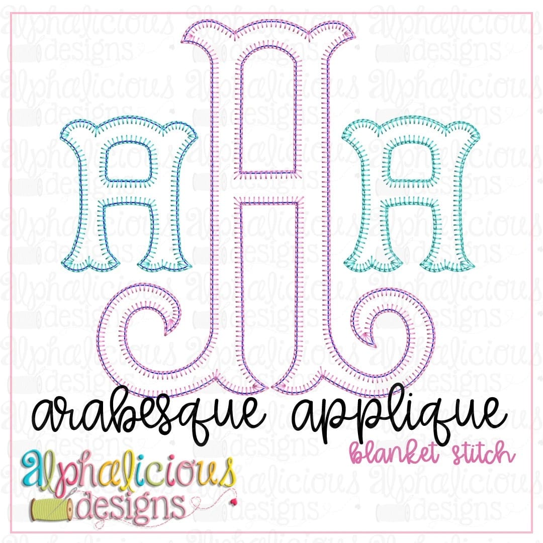 Arabesque Applique Monogram Font-Blanket