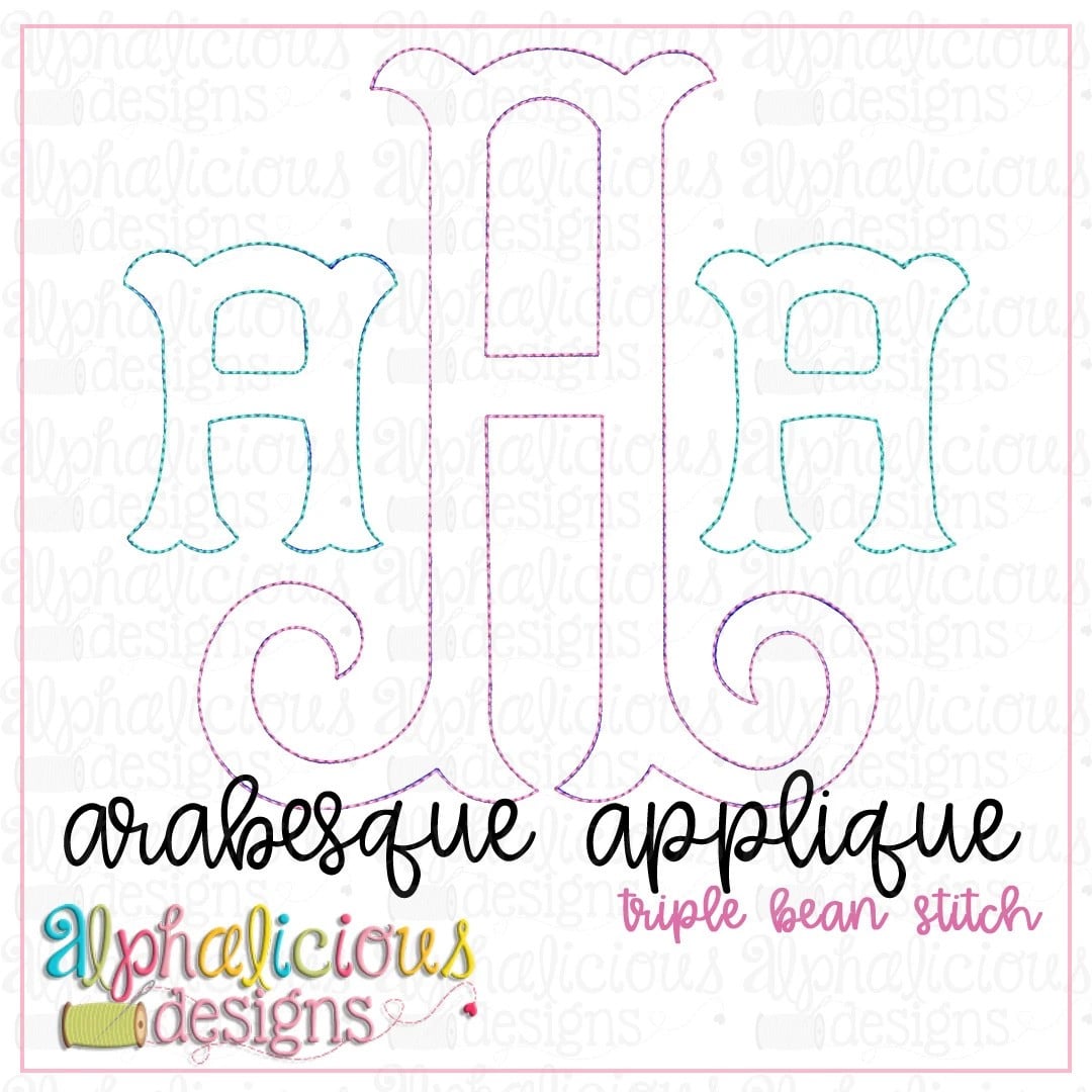 Arabesque Applique Monogram Font-Triple Bean