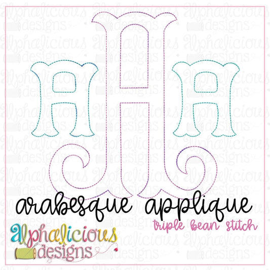 Arabesque Applique Monogram Font-Triple Bean