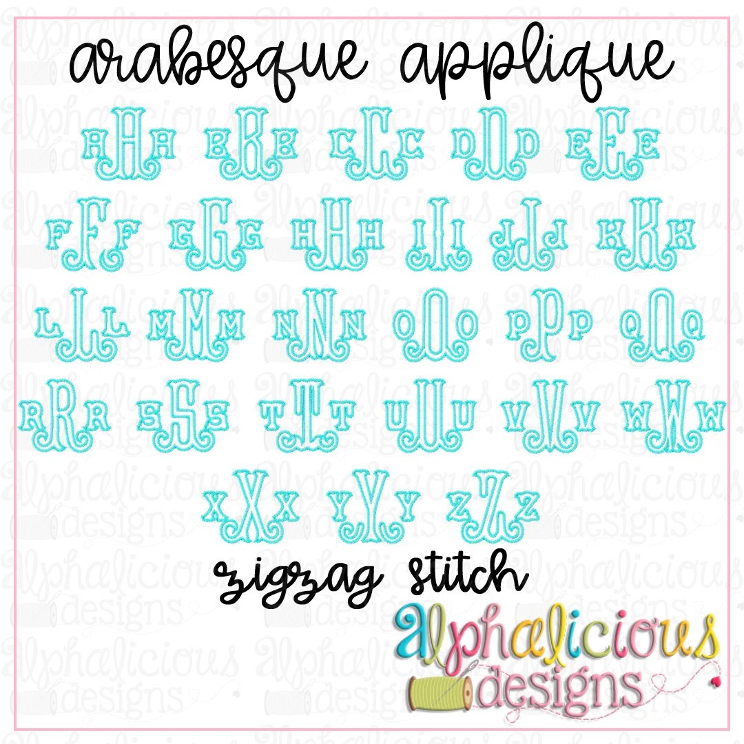 Arabesque Applique Monogram Font-ZigZag