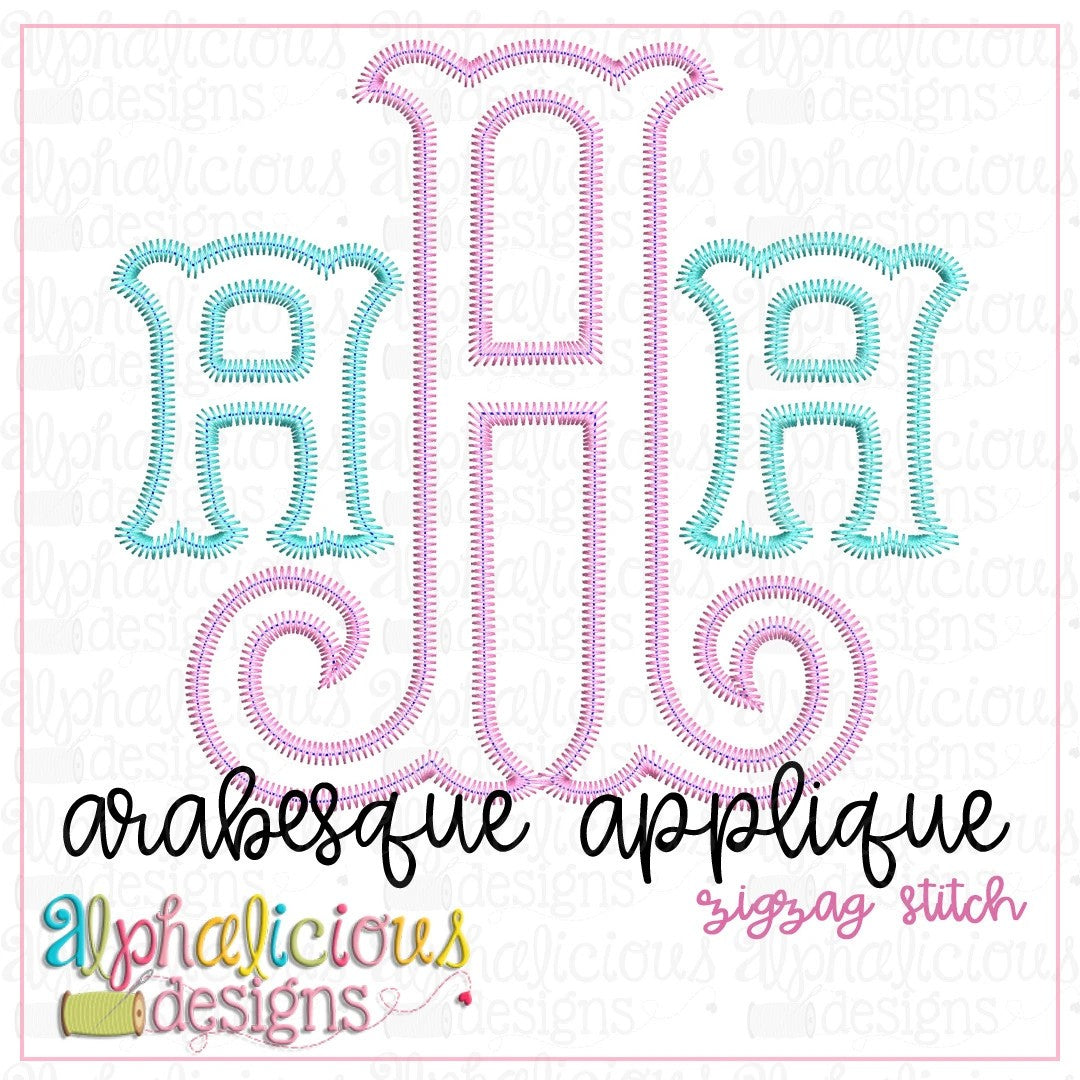 Arabesque Applique Monogram Font-ZigZag