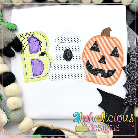 BOO with Ghost and Pumpkin-Blanket