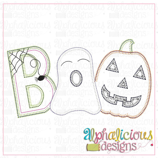 BOO with Ghost and Pumpkin-Blanket