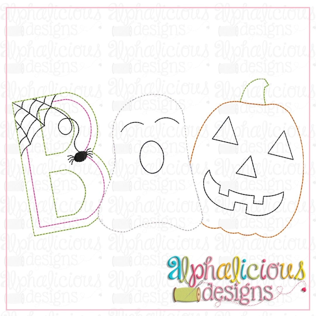 BOO with Ghost and Pumpkin-Triple Bean