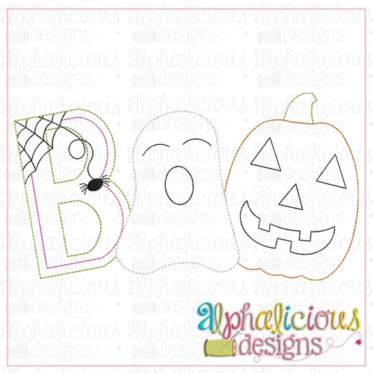BOO with Ghost and Pumpkin-Triple Bean