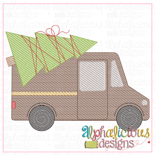 BROWN Truck with Tree- Sketch