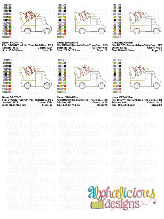 BROWN Truck with Tree - Triple Bean