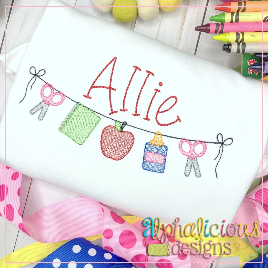 Back to School Bunting-Sketch