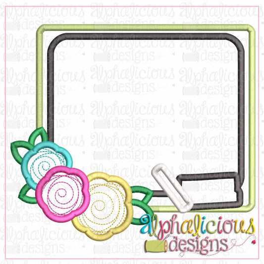 Back To School Floral Blackboard-Satin