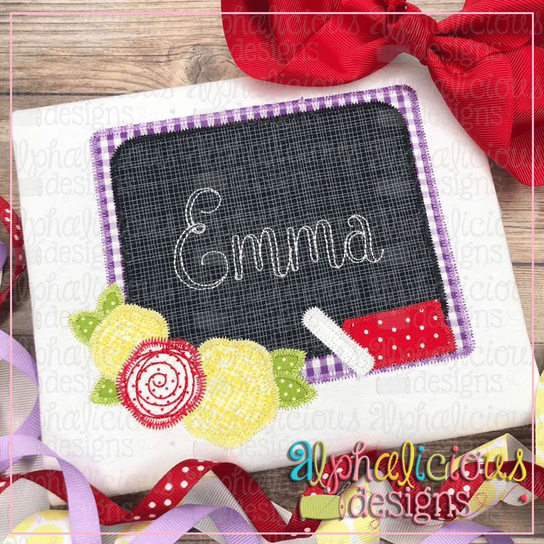 Back To School Floral Blackboard-Zig Zag