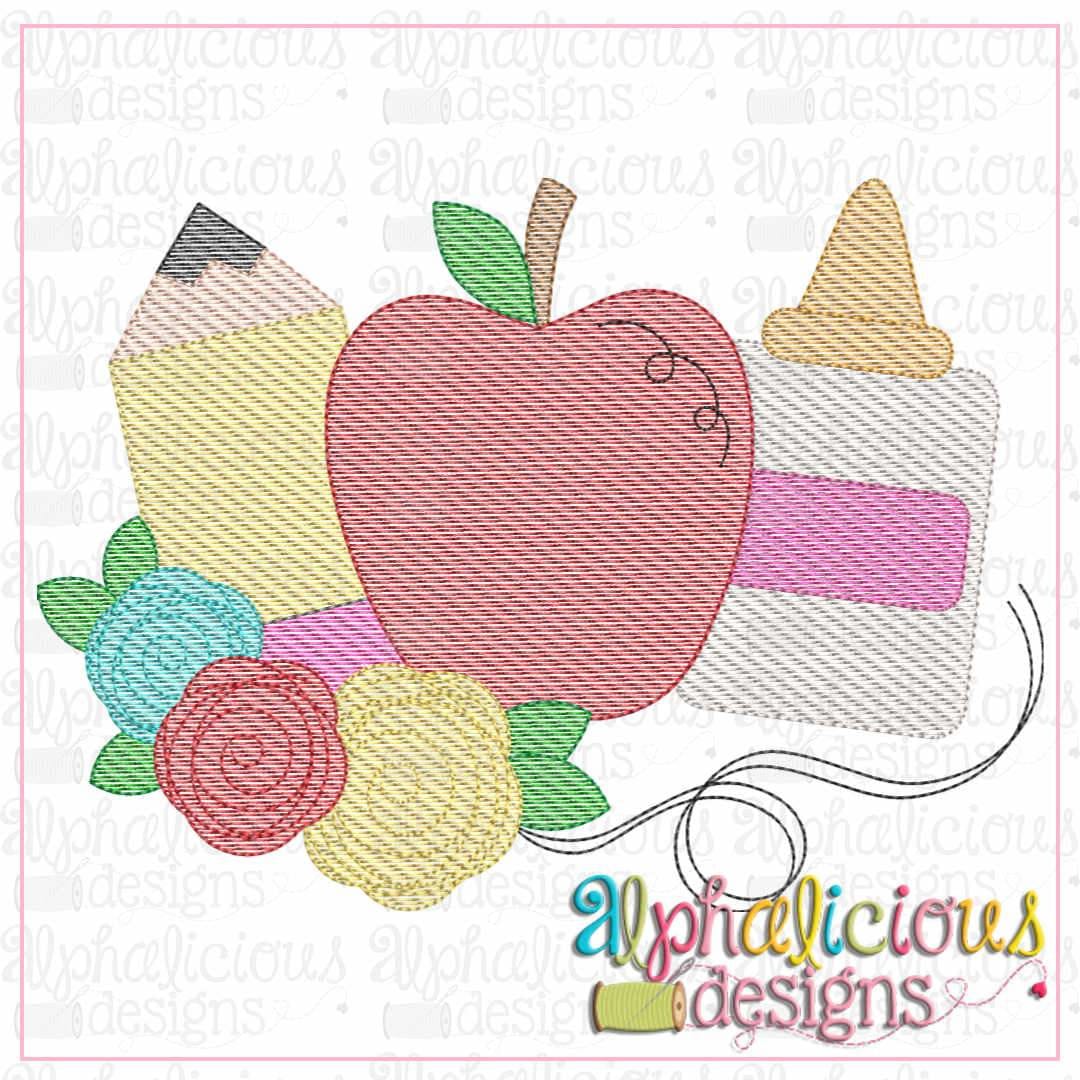 Back To School Floral Trio-Sketch