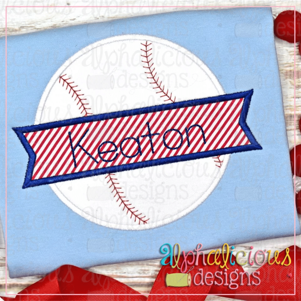 Baseball and Banner-Satin