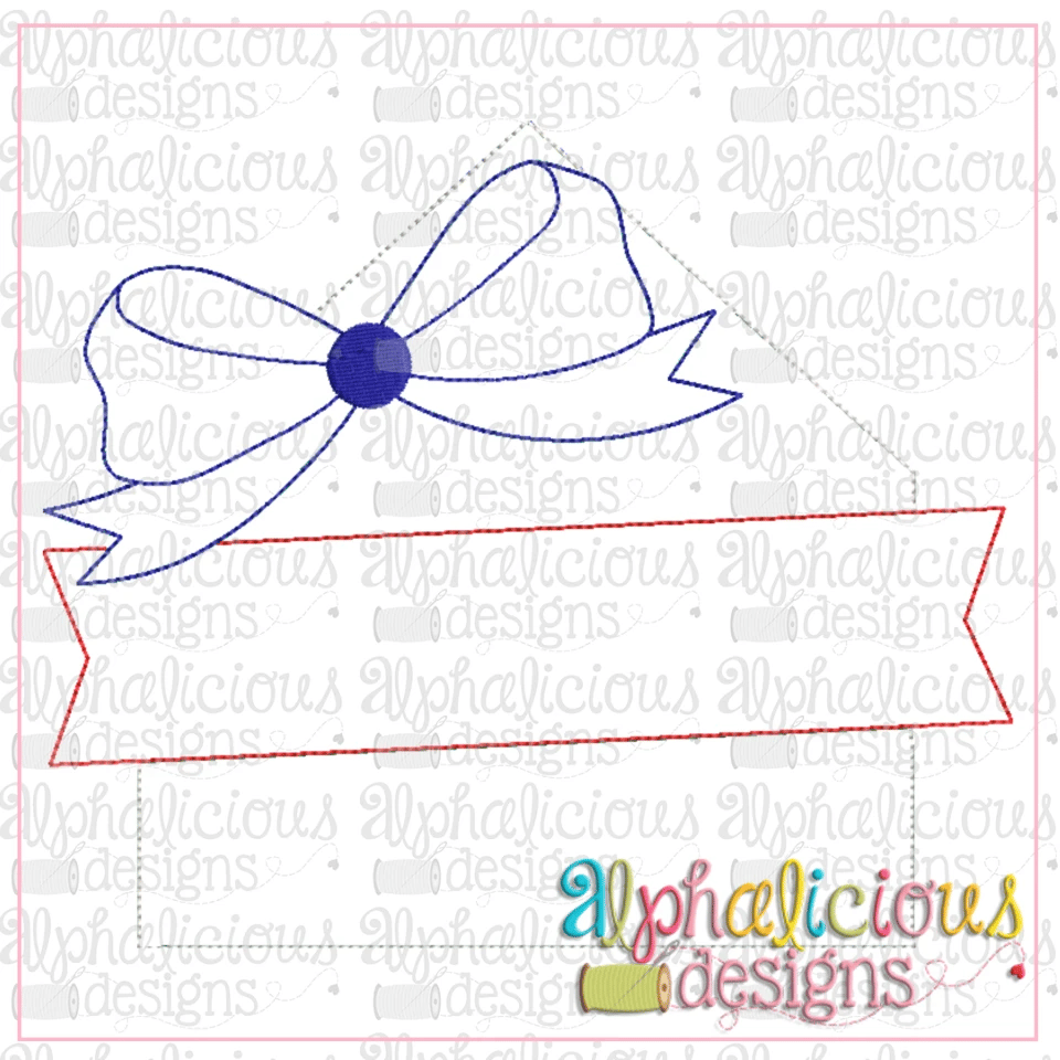 Base and Banner with Bow-Triple Bean