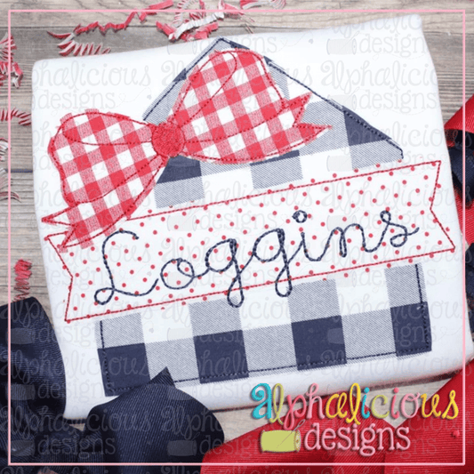 Base and Banner with Bow-Triple Bean