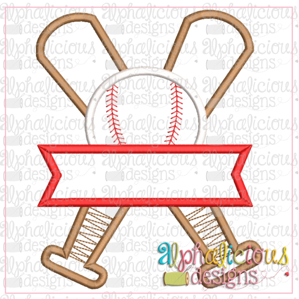 Baseball, Bat, and Banner-Satin