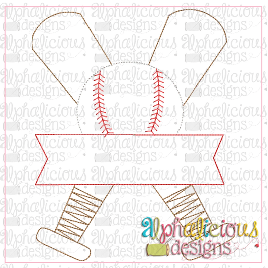 Baseball, Bat, and Banner-Triple Bean