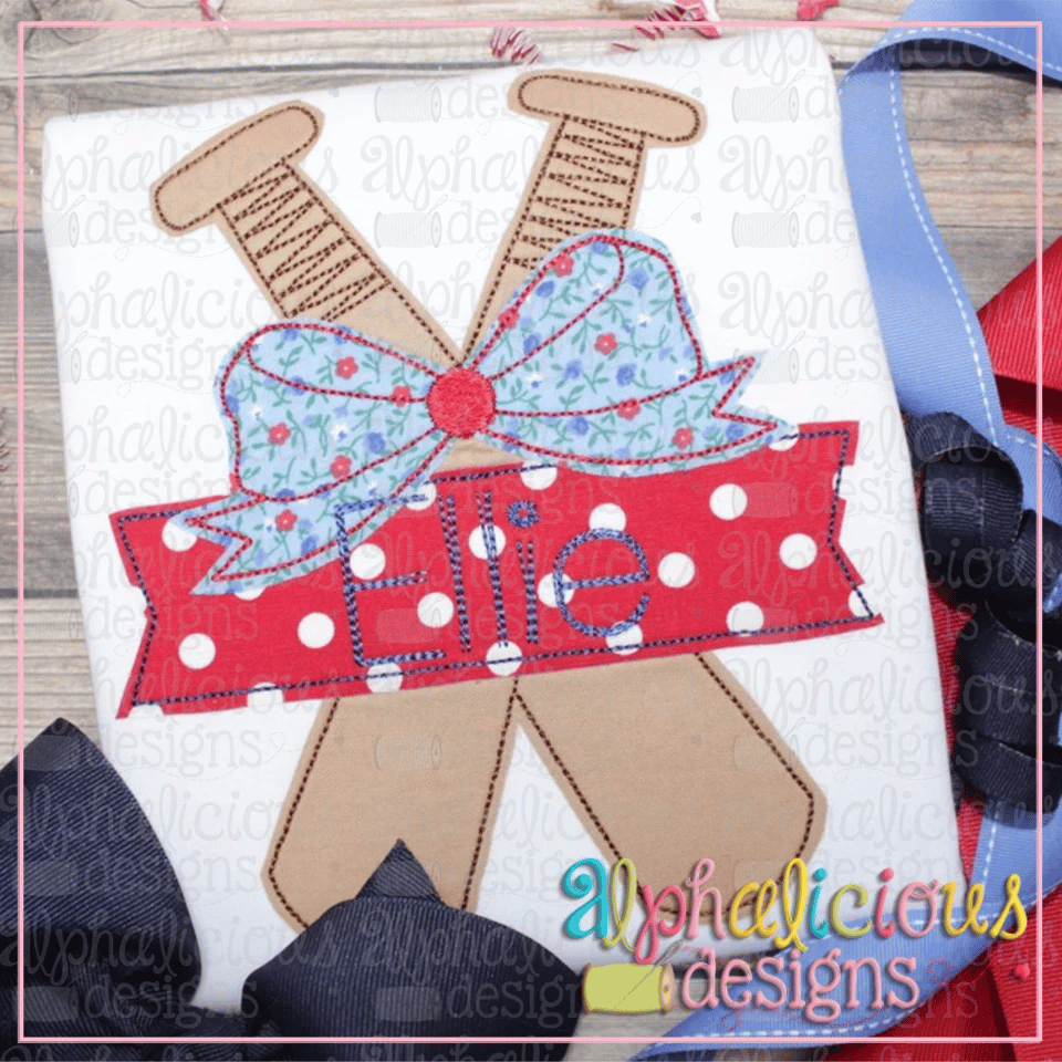 Bat and Banner with Bow-Triple Bean