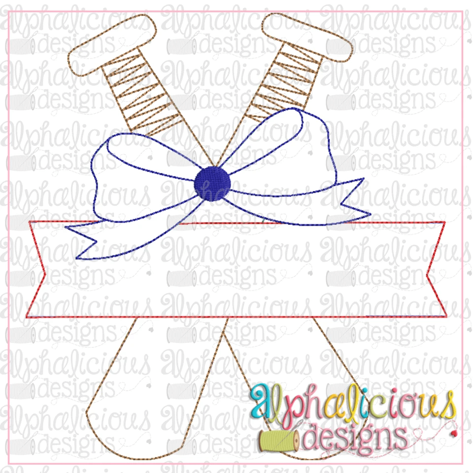 Bat and Banner with Bow-Triple Bean