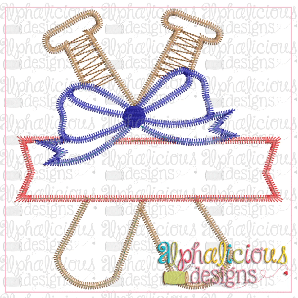 Bat and Banner with Bow-ZigZag