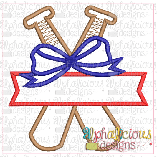 Bat and Banner with Bow-Satin