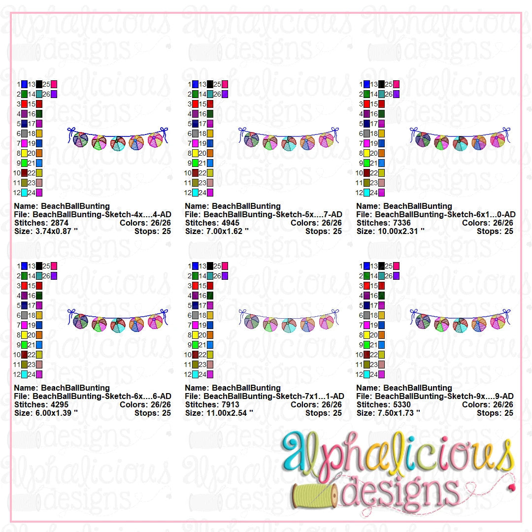 Beach Ball Bunting-Sketch