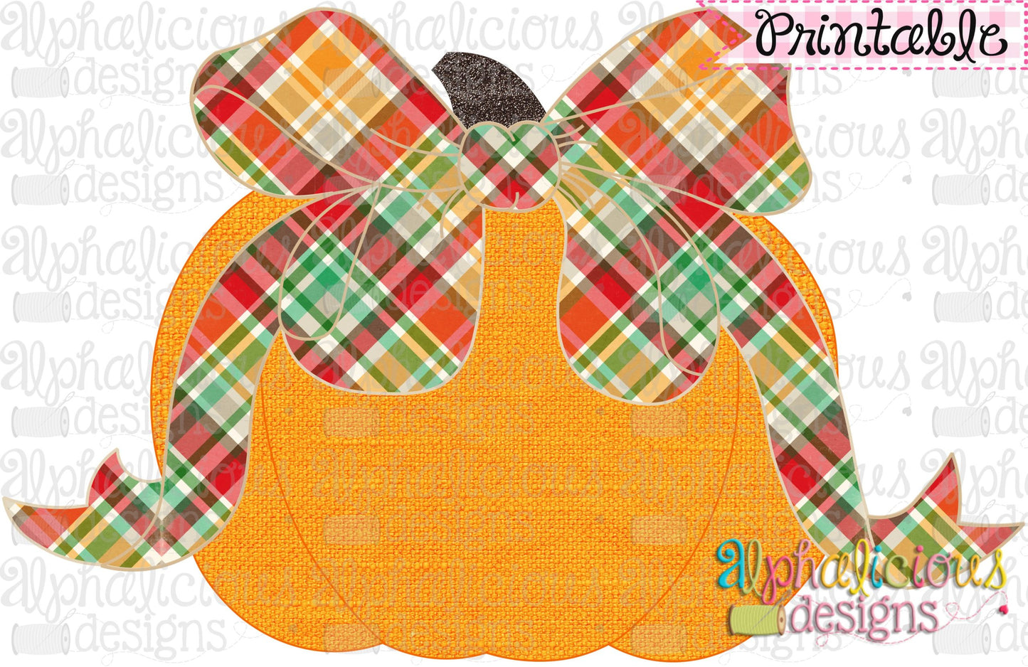 Big Bow Pumpkin-Printable