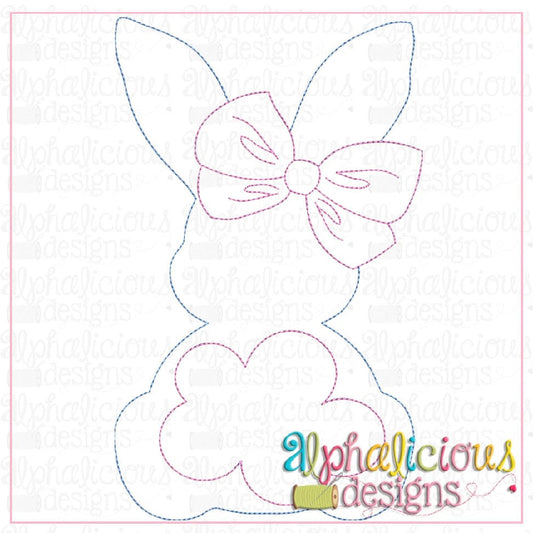 Big Tail Bunny with Bow-Triple Bean