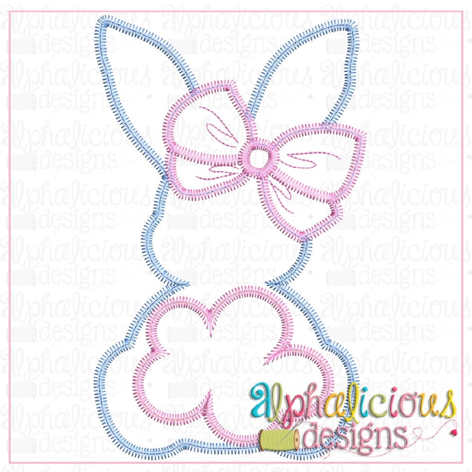 Big Tail Bunny with Bow-Zigzag