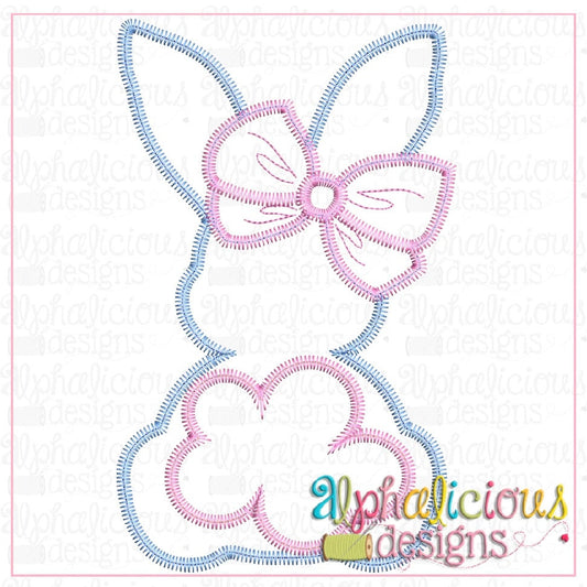 Big Tail Bunny with Bow-Zigzag