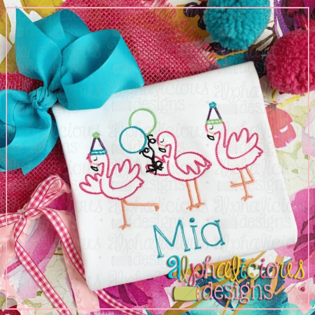 Birthday Flamingos-Scribble