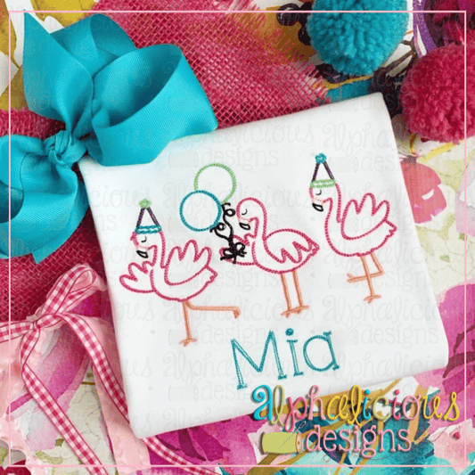 Birthday Flamingos-Scribble