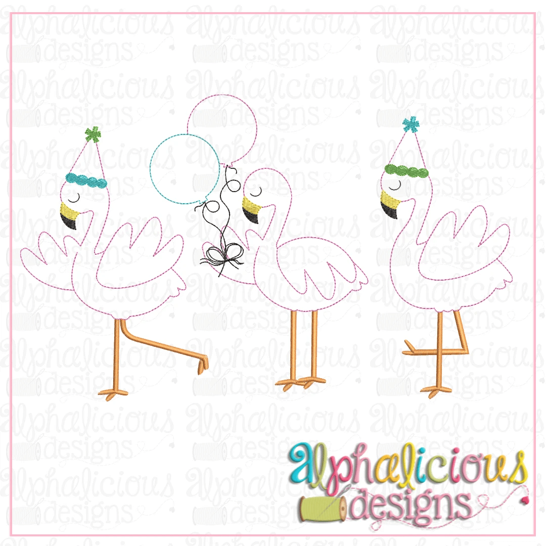 Birthday Flamingos-Triple Bean