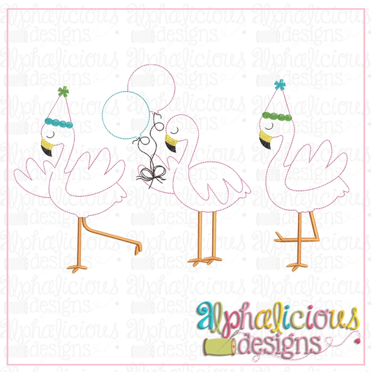 Birthday Flamingos-Triple Bean