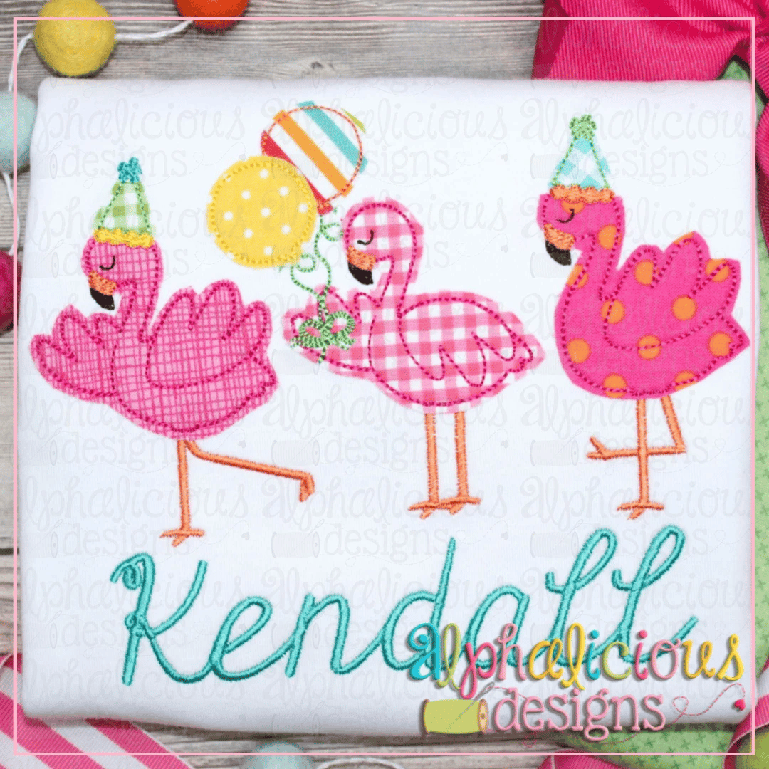 Birthday Flamingos-Triple Bean