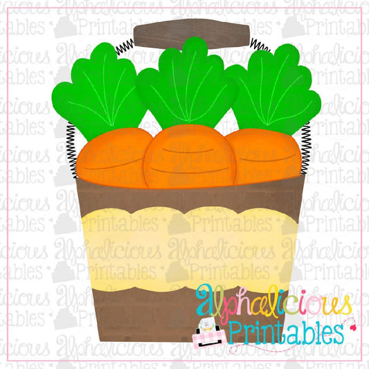 Carrots in Bucket-Yellow-Printable
