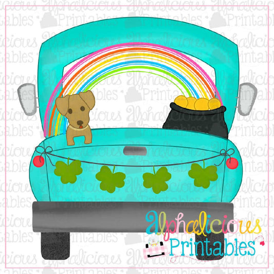 Farm Truck-Shamrocks-Printable
