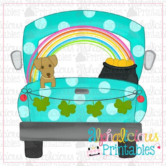 Farm Truck-Shamrocks and Dots-Printable