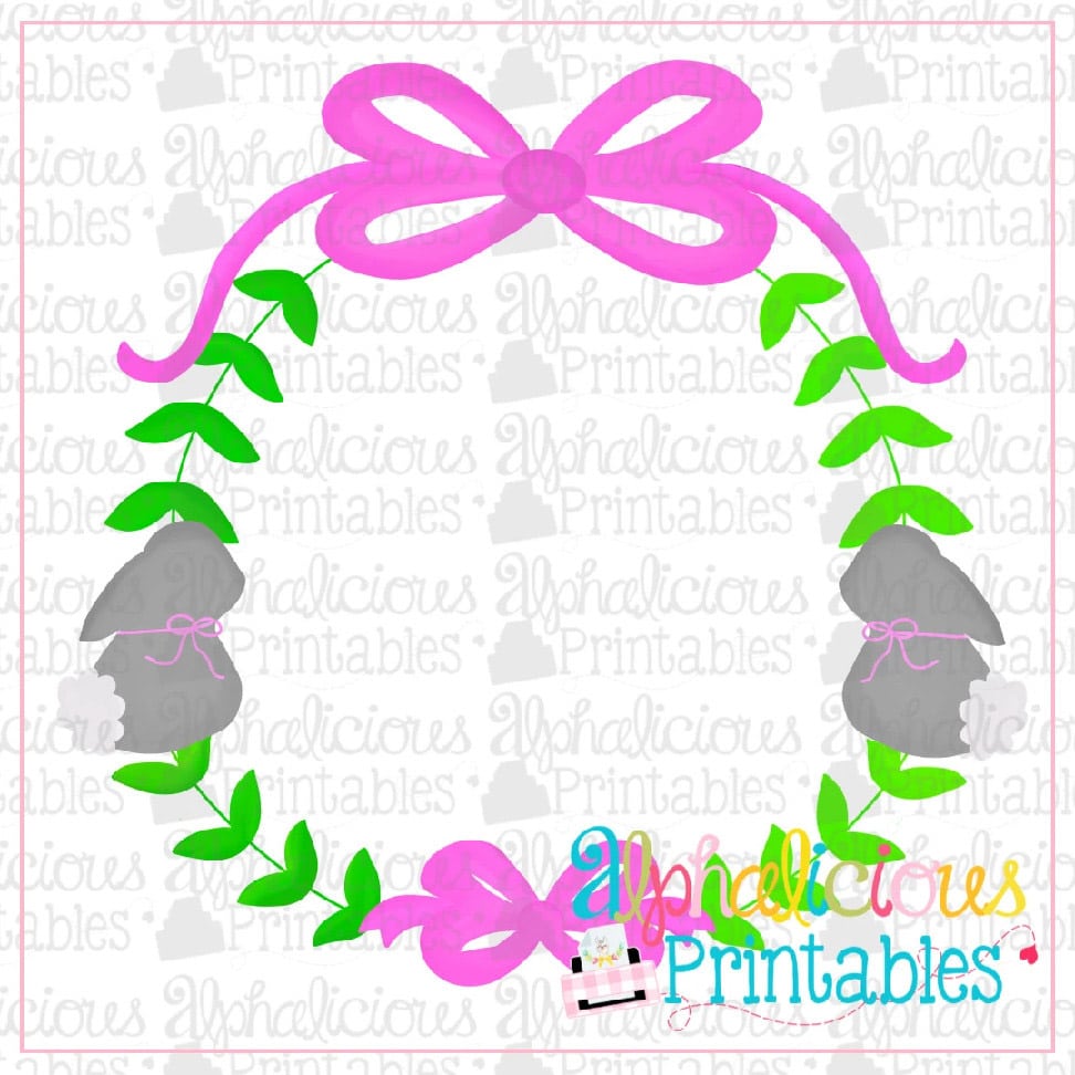Preppy Girl Frame-Bunnies-Printable