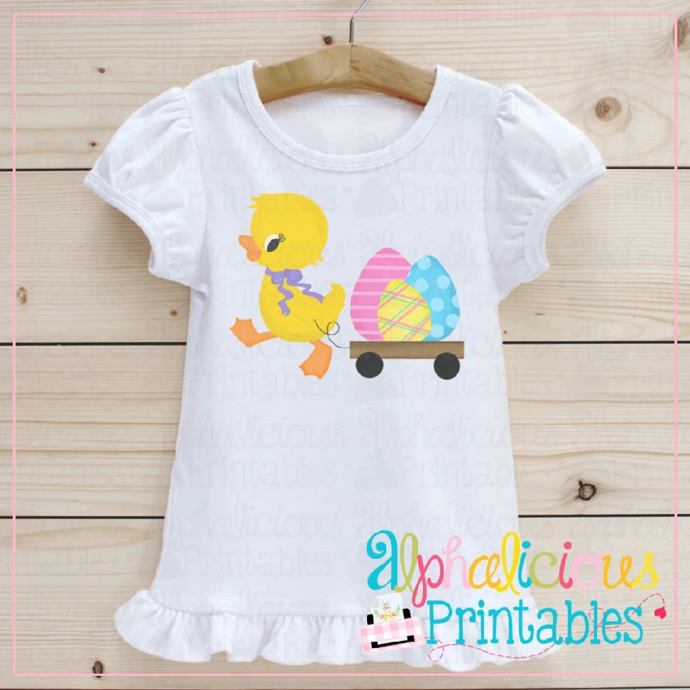 Duck with Bow and Cart-Eggs-Printable