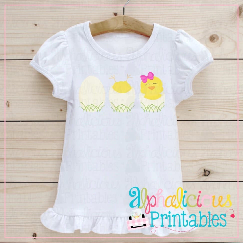 Chicks in Eggs-Bows-Printable