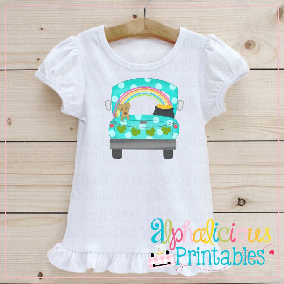 Farm Truck-Shamrocks and Dots-Printable
