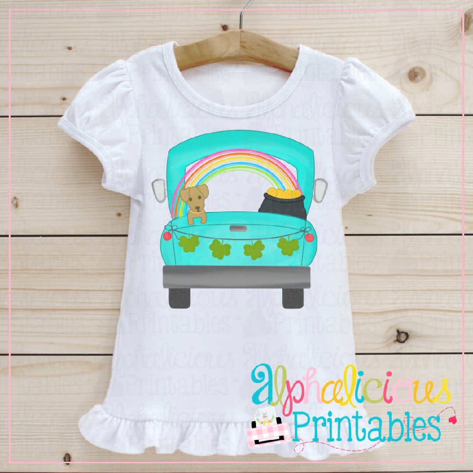 Farm Truck-Shamrocks-Printable