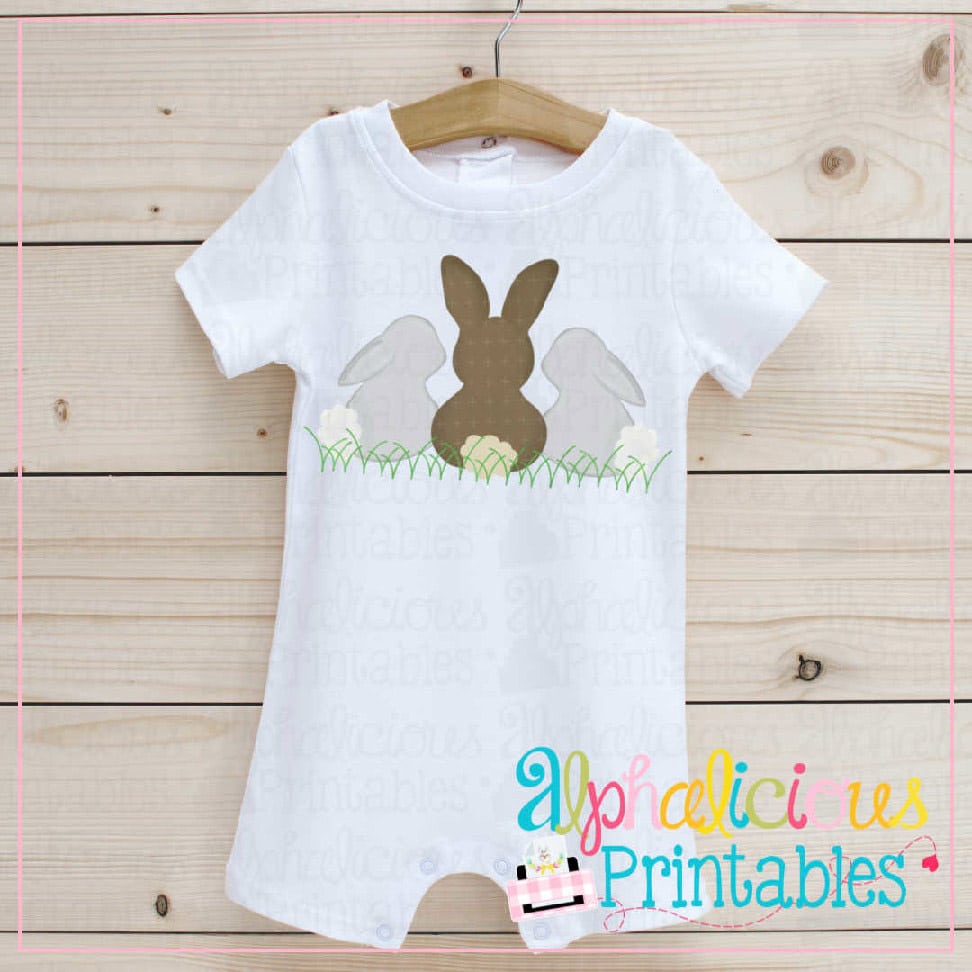 Sweet and Simple Bunny Trio-No Bow-Printable