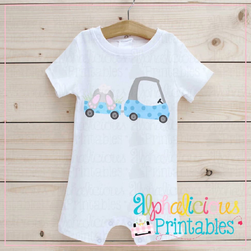Coupe with Bunny Bum-Blue-Printable