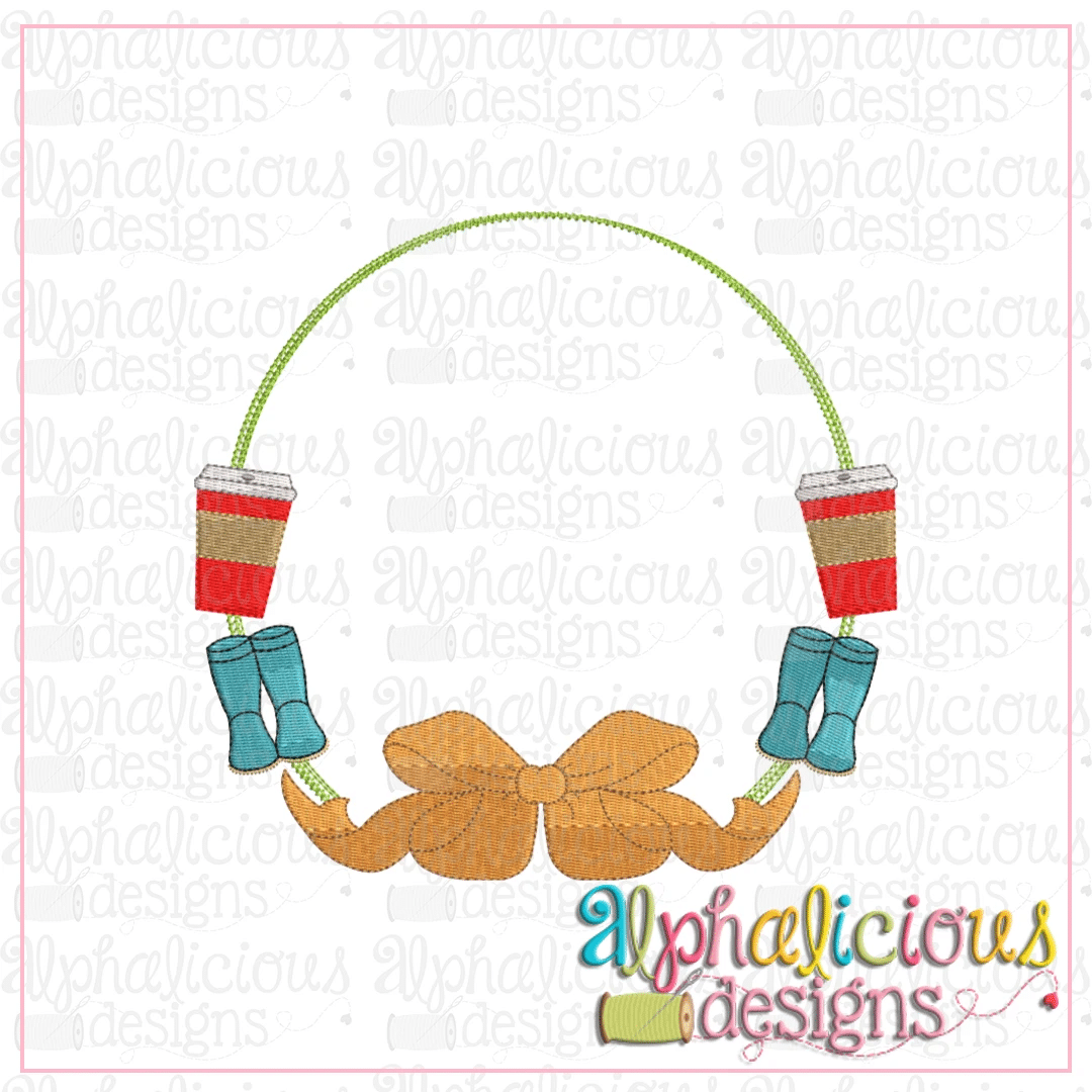 Boots and Coffee Circle Frame-Fill