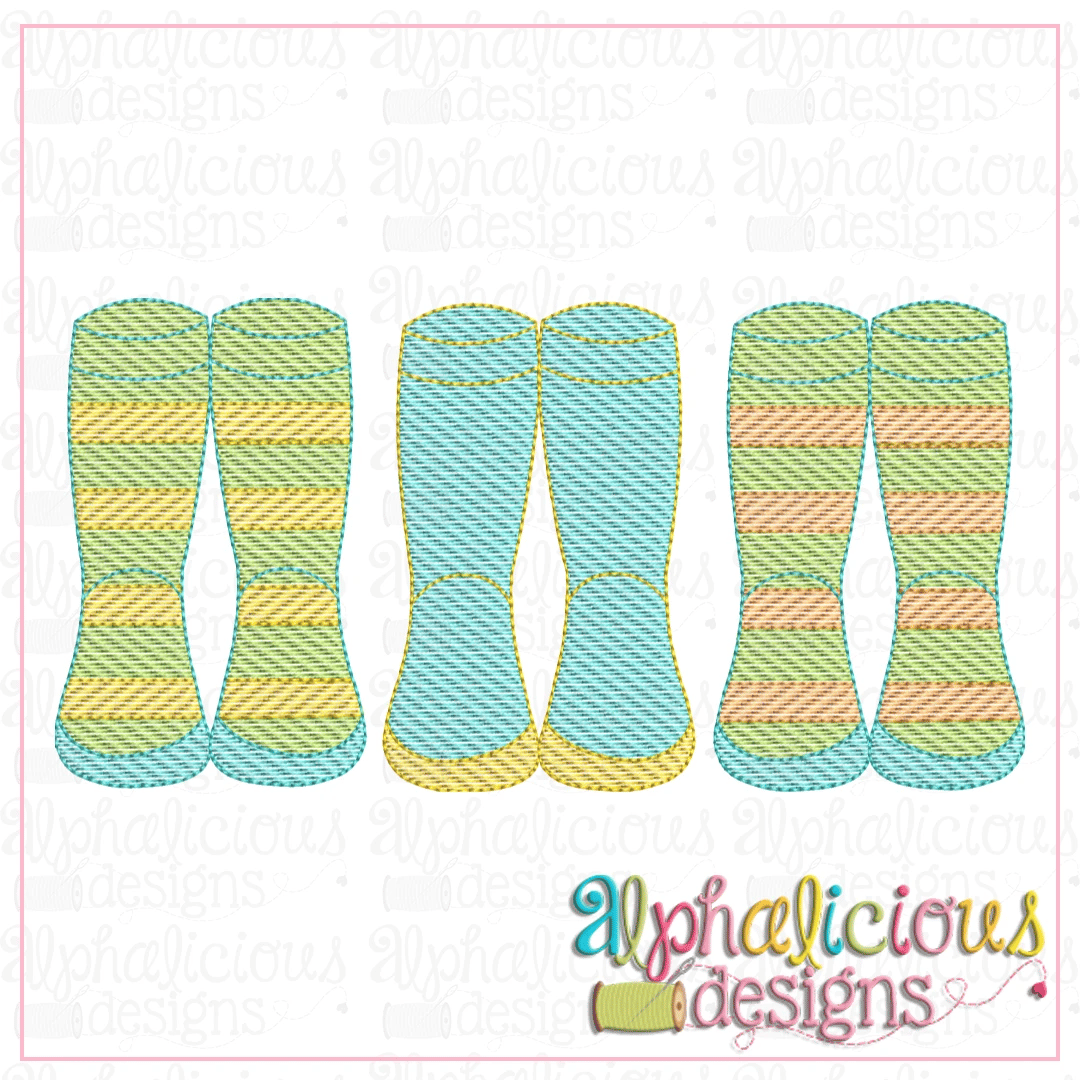 Boots with Stripes-Sketch