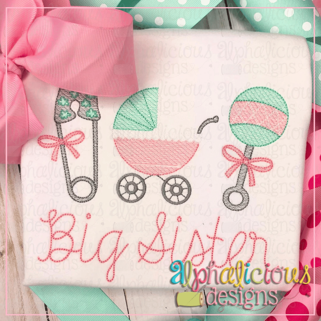 Bouncing Baby Three In A Row-Scallops-Sketch